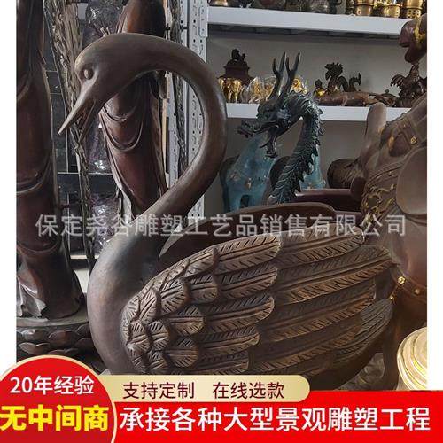 铸铜天鹅喷水雕塑水鸭子吐水动物铜雕池塘流水景观装饰景区小喷泉