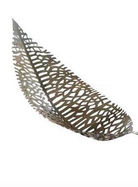 不锈钢树叶雕塑创意仿真金属镂空叶子户外酒店园林庭院水景装饰品