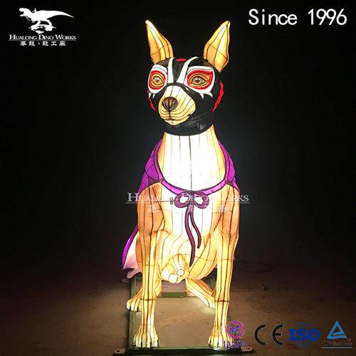 卡通英雄狗狗彩灯灯组儿童喜爱的仿真卡通动物模型广场引流品