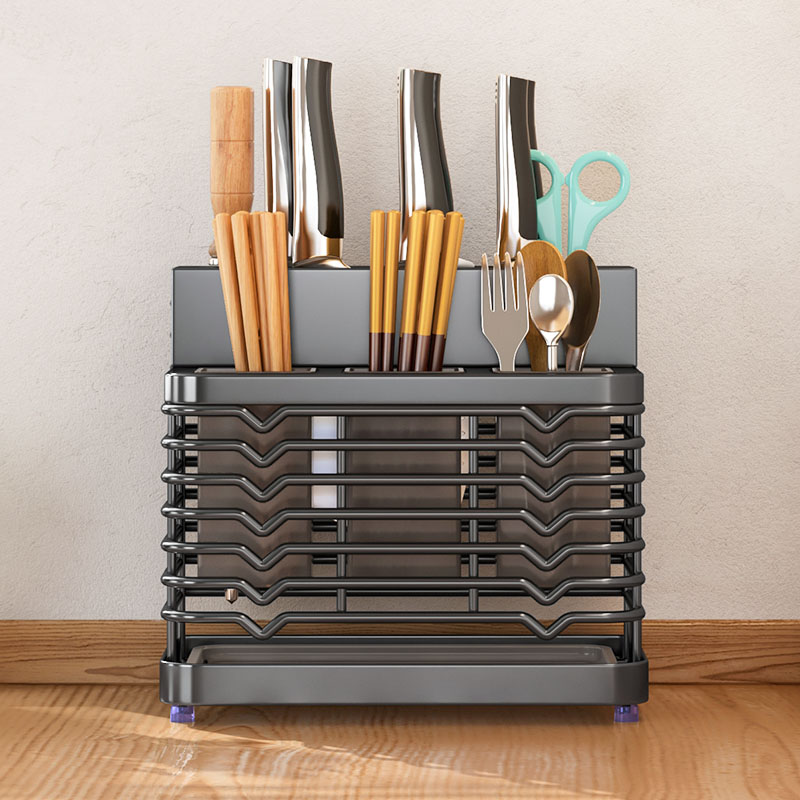 304不锈钢刀架子厨房r置物架台面 筷笼筷子筒一体菜刀架专用置刀
