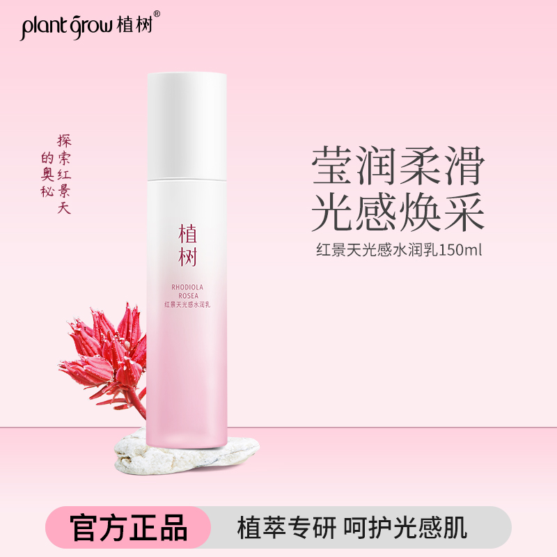 植树红景天光感水润乳提亮肤色去黄暗沉红莹透幼白保湿乳液滋润