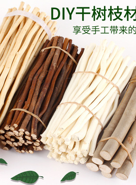 树枝装饰幼儿园儿童手工diy材料干枝天然原木枯树枝挂饰枝条松果