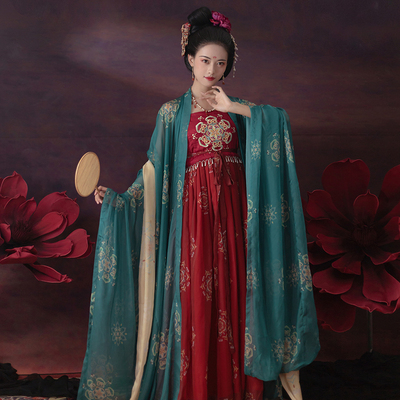 唐制复原款诃子印花夏秋季汉服