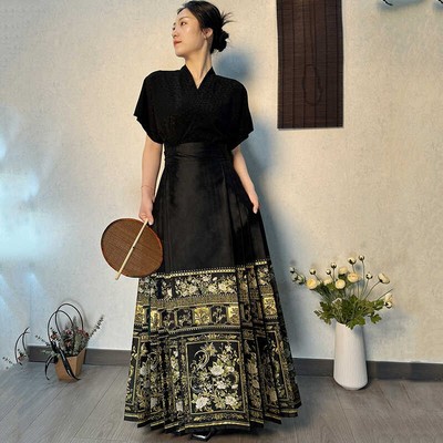 新中式马面裙改良马面裙青渊新品