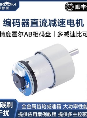 亚博智能 520编码器直流减速电机 AB相测速码盘机器人平衡小车12V