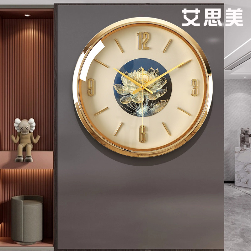 轻奢挂钟客厅创意时钟家用静音欧式时尚装饰挂表网红大气别墅钟表
