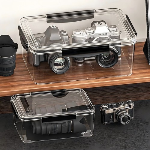防潮箱高透相机密封收纳盒加厚PET微单反镜头摄影器材收纳箱新款