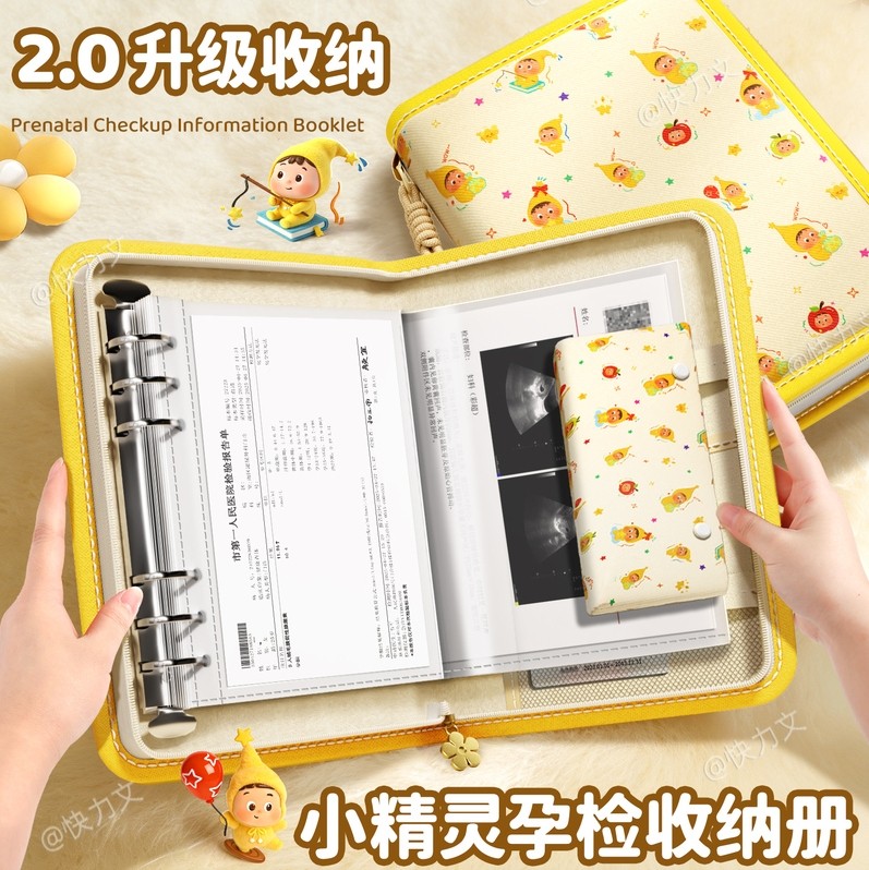 产检收纳册孕检孕期档案册怀孕记录册孕妇产检报告单孕早期必备马宝宝