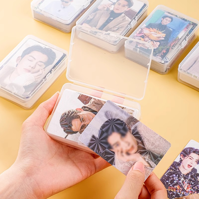 明星相片小卡咕卡收纳盒自印追星卡片收纳盒拍立得照片塑料盒新款