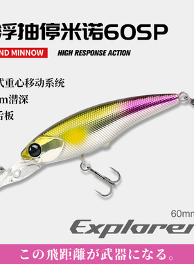 钓之屋 DW118悬浮抽停米诺60SP路亚饵假饵60mm/5.7g翘嘴鲈鱼饵