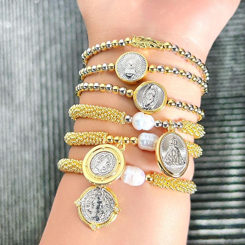 Cross Gold Snowflake Adjustable Bracelet Handmade for Women