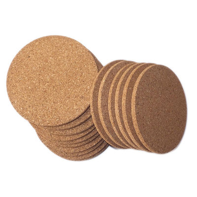 Cork coaster 5 pcs with circular grinding border ironing pad