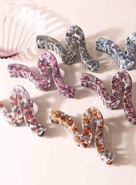 Colorful Jelly Wave Hair Claw Hairpin Women Girls Fashion De