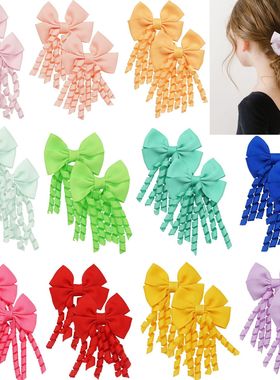 6mm Sweet Unicorn Hair Clips For Girl Bow Barrette  Tassel