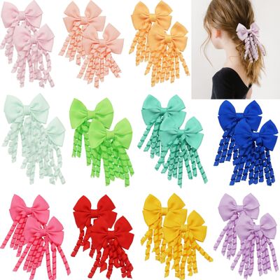 6mm Sweet Unicorn Hair Clips For Girl Bow Barrette  Tassel