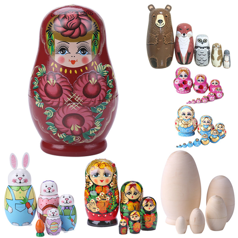 made wood matryoshka doll toy crafts children birthday gifts