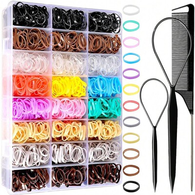 Elastic Hair Bands 24 Colors,Mini Hair Rubber Bands for Hair