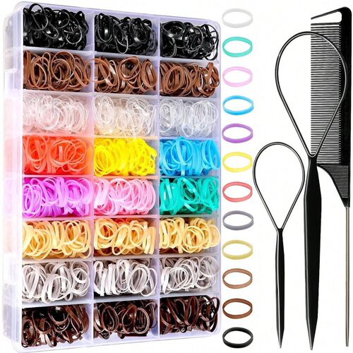 Elastic Hair Bands 24 Colors,Mini Hair Rubber Bands for Hair