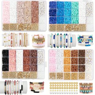 24 box DIY soft pottery bracelet with spaced gold beads