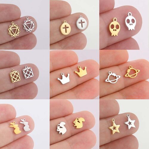 Magic Cube /Flower/Heart/Animal Charms Stainless Steel Hollo