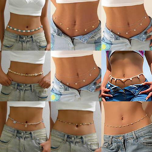 Beach wave Simian wind starfish fringe waist chain