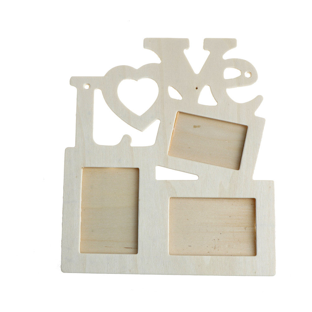 love wooden photo frame white base diy family picture frame