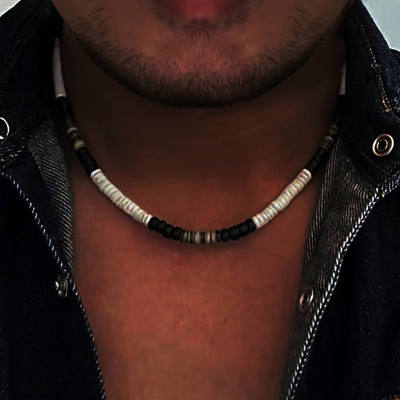 tric Tribal Ethnic Coconut Shell Beaded Necklace Men Jewelry