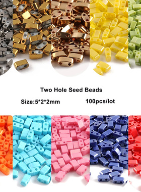 Macaron electroplated double hole glass bead necklace bracel