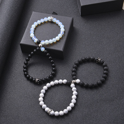 8mm volcanic stone Natural stone magnet couple bracelet