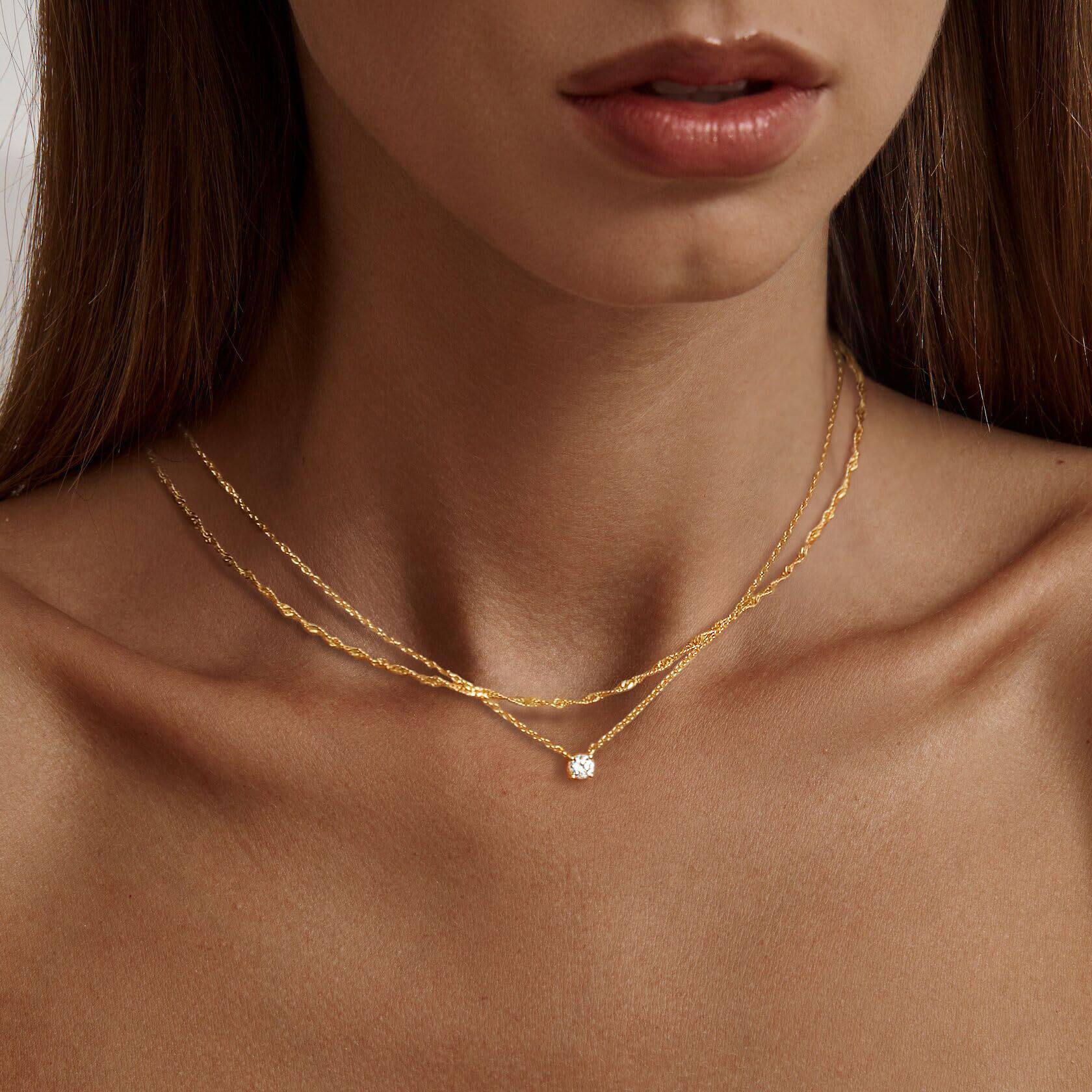 Diamond Necklaces for Women K Gold/Sterling Silver