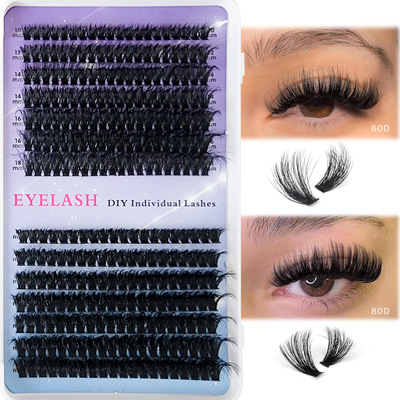 Cluster Lashes Kit DIY Fluffy Lash Clusters 4 IN 1 Mixed