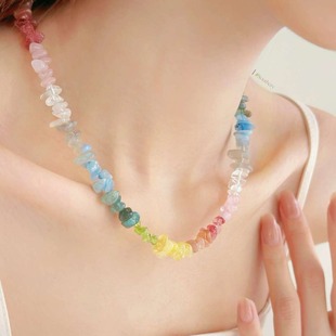 Rainbow Glass Beads Female Choker Jewelry For Party Birthda