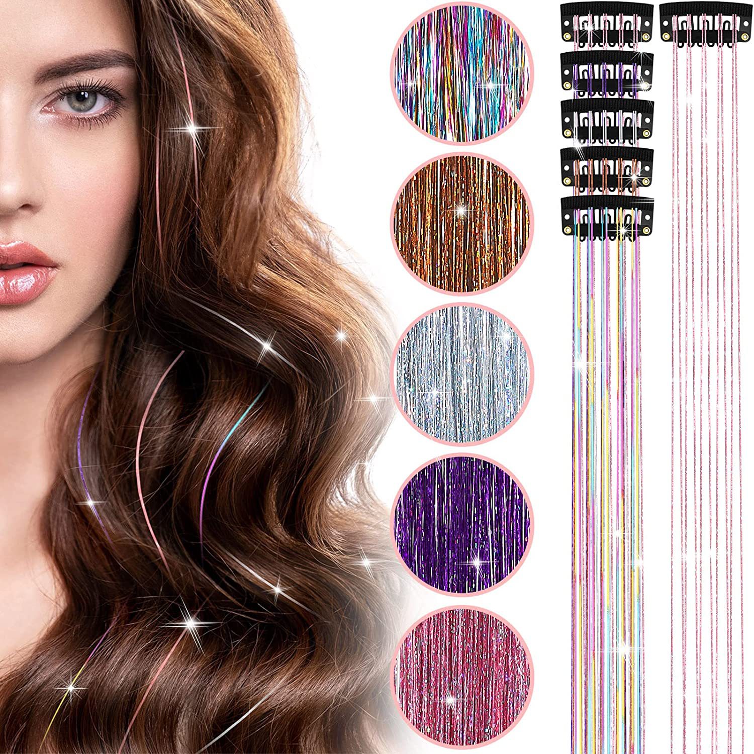 Luminous Clip In Synthetic Hair Extensions Hairpieces