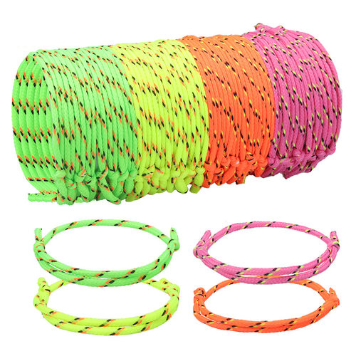 Neon rope woven friendship bracelet with adjustable hand rop