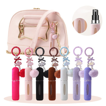 Plush bag hanging perfume bottle key chain 5ML perfume sub