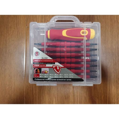 13件套VDE绝缘螺丝批组套耐高压电工螺丝刀套装 T十字一字改锥起