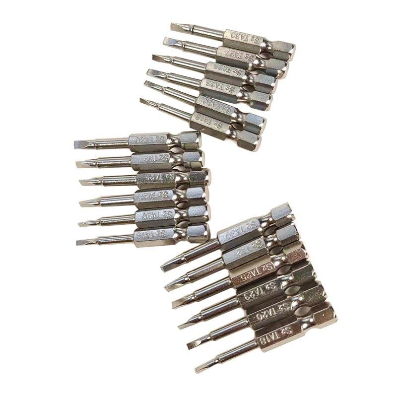 WMS2三角批头银m色6pcs三角型起子批咀1/4三角形风批头电动起子