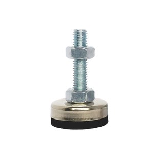 20 30铝型材专用D30黑胶镀镍家具脚垫M6桌子增高支撑调节脚杯减震