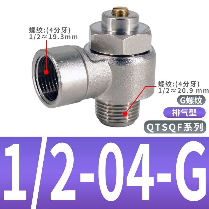 气动SLF全金属内牙外牙节流阀快速接头SL内O外螺纹一字单向调速阀