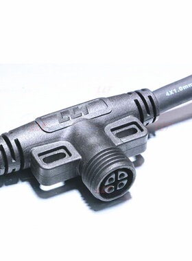 llt-m16-2芯t型三通防水接头led植物灯连接器t型自锁式led