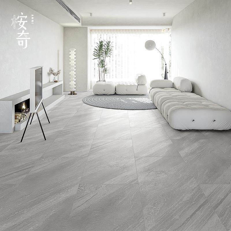 spc石塑锁扣地板大理石纹侘寂灰色微水泥pvc石晶卡扣地板防水耐磨