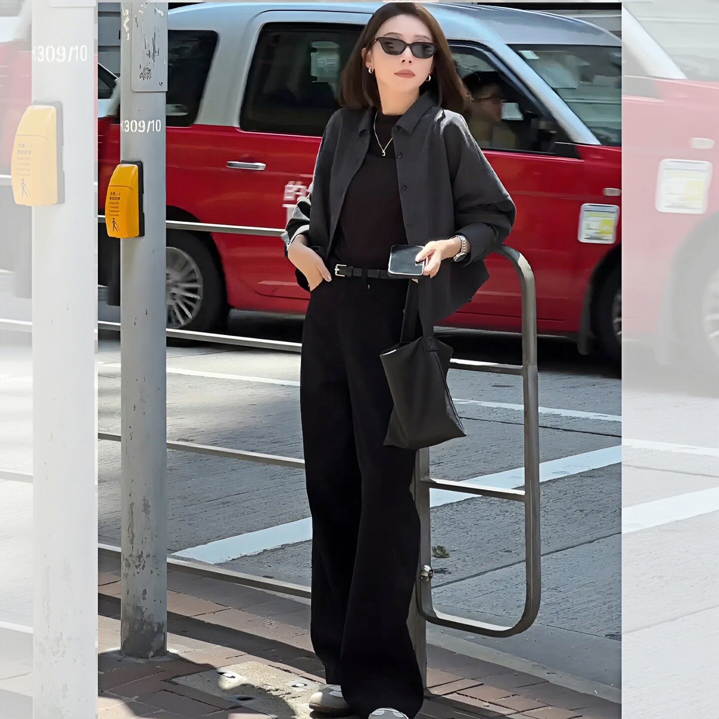 MONLOUVE秋季新款时尚简约显瘦气质高级感穿搭一整套休闲衬衫直筒