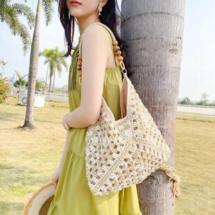 编织包包海边沙镂空单肩草编包滩度假风夏季托特包2026新款高级感