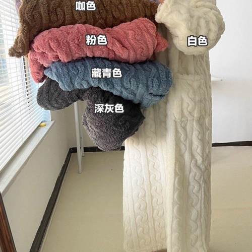 行走的被子冬季新珊款加长保暖宽松有口袋瑚绒家居睡衣睡袍睡裙女