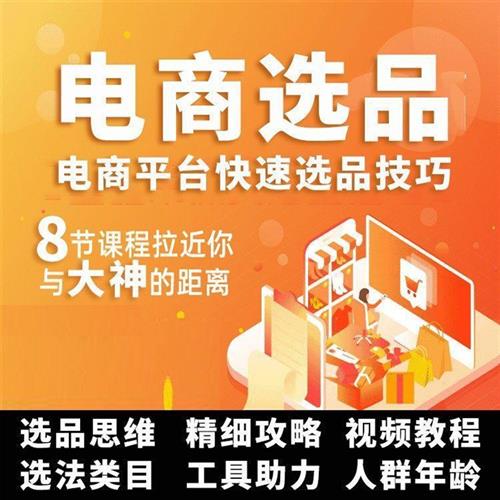 电商运营选品教.程各H路平台开店创业推广选爆品爆单课.程