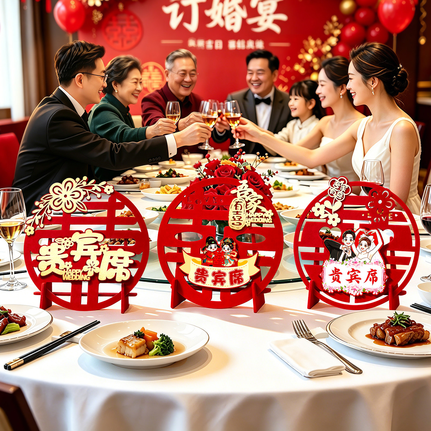 婚礼酒席桌牌席位卡结婚宾客签到台卡桌卡婚宴娘家婆家迎宾座位卡图片
