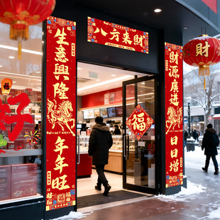 新款2026马年大吉春联公司大门装饰新年春节门联生意兴隆门店对联