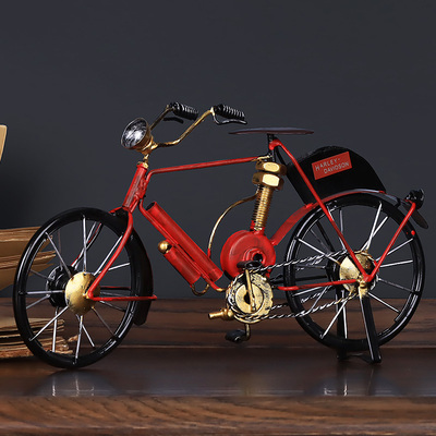 复古老式铁艺自行车模型工艺品创意客厅酒柜装饰品摆设橱窗小摆件