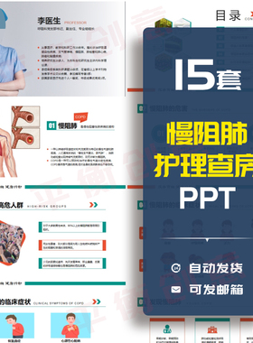 CDPD慢阻肺患者护理查房PPT课件慢性阻塞性肺疾病护理模板素材PPT