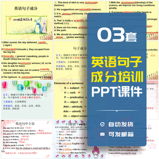 高中英语语法句子成分ppt教学课件五种基本句型状语从句练习题PPT